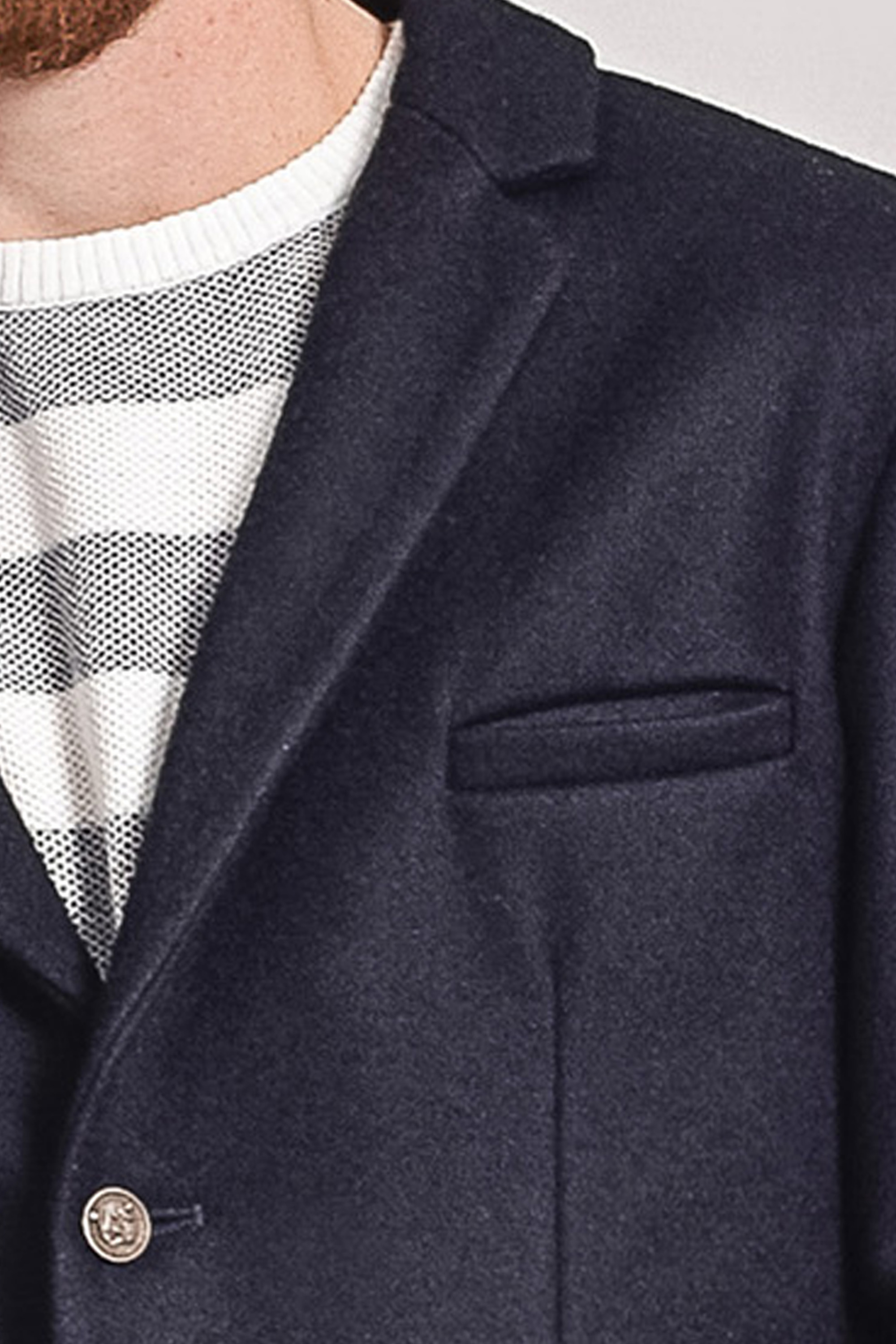 Foto de Blazer Masculino P&L Mistura Lã Azul Marinho - Tamanho 52 Qualidade Premium
