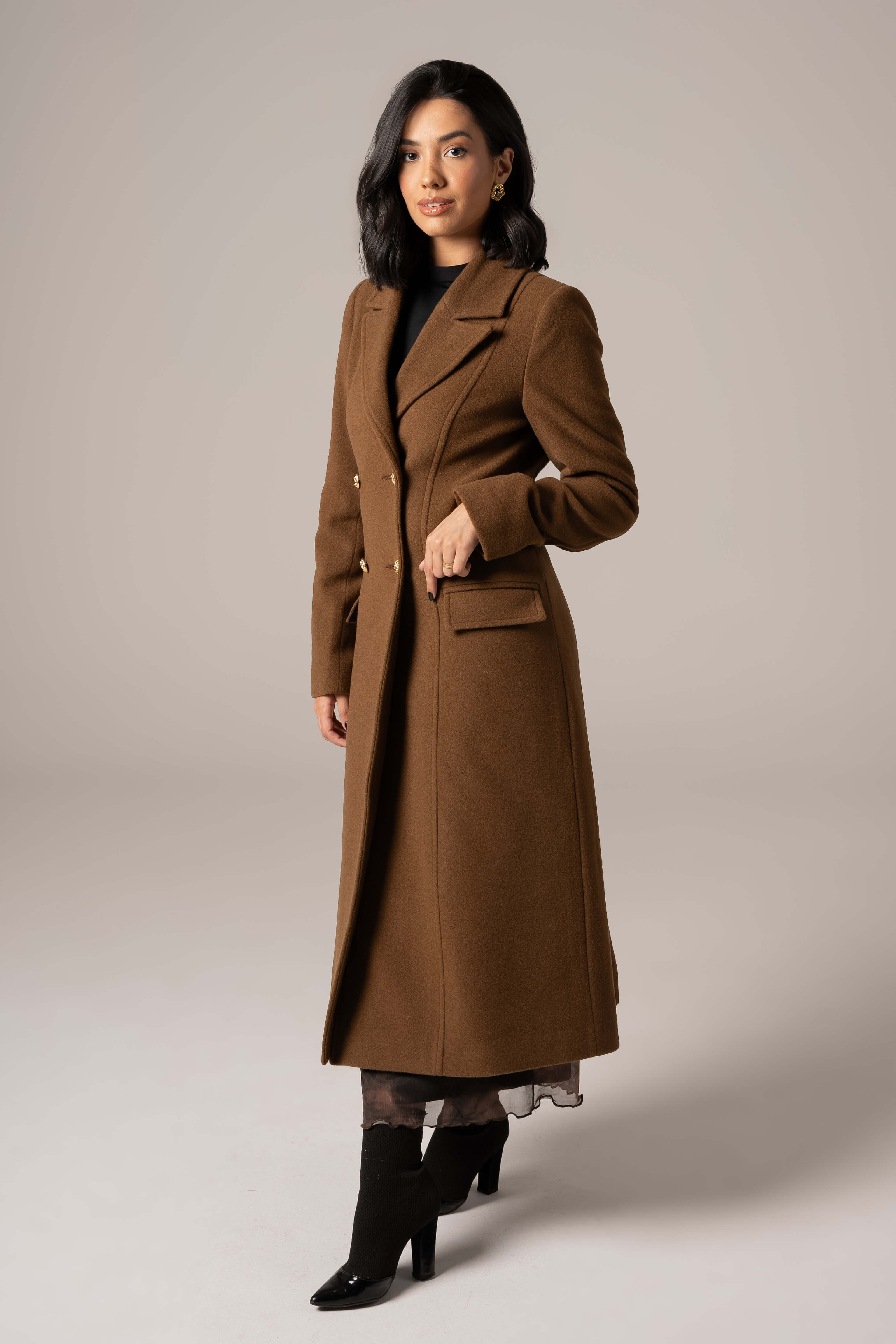 Sobretudo feminino transpassado Belfast