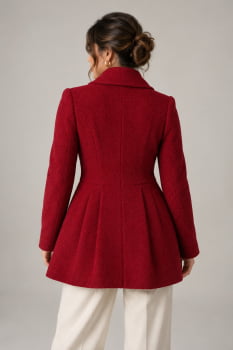 Casaco Feminino Godê de lã Bouclê