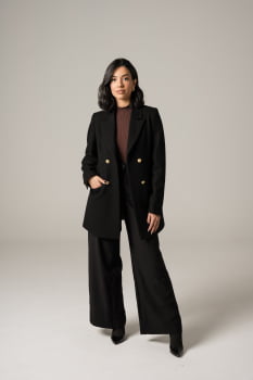 Blazer de lã transpassado 