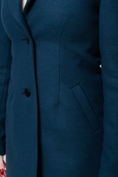 Casaco de lã estilo blazer alongado 