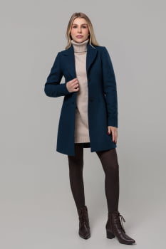 Casaco de lã estilo blazer alongado 