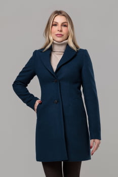 Casaco de lã estilo blazer alongado 