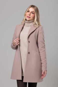 Casaco de lã estilo blazer alongado