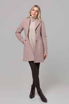 Casaco de lã estilo blazer alongado
