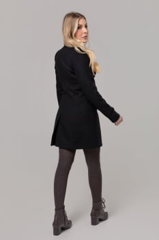 Casaco de lã estilo blazer alongado