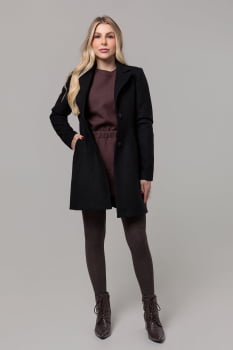 Casaco de lã estilo blazer alongado