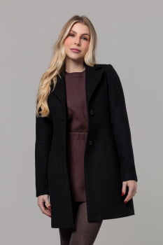 Casaco de lã estilo blazer alongado