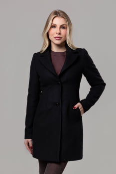 Casaco de lã estilo blazer alongado