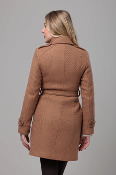 Casaco feminino de inverno mocha mousse lã trançada 