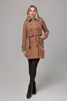 Casaco feminino de inverno mocha mousse lã trançada 