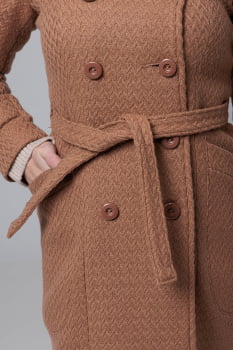Casaco feminino de inverno mocha mousse lã trançada 