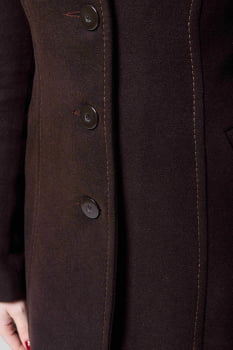 Casaco acinturado detalhe de pesponto Marrom