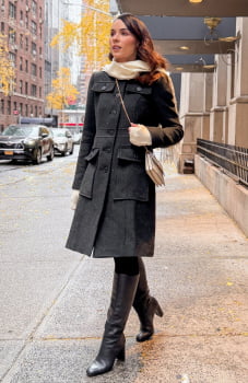 Casaco de lã Espinha de peixe