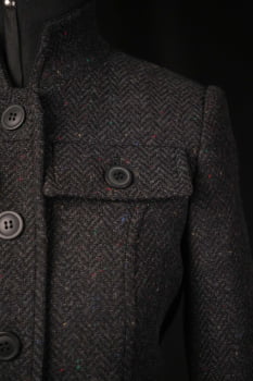 Casaco de lã Espinha de peixe-Cinza grafite