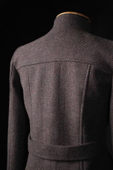 Casaco de lã Espinha de peixe - Marrom