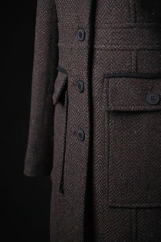 Casaco de lã Espinha de peixe - Marrom