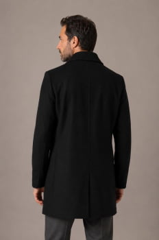 Casaco de lã linear masculino preto