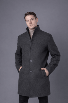 Casaco masculino com recortes Cinza escuro Casaco masculino com recortes Cinza escuro